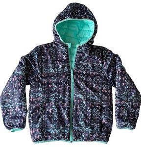 Eddie Bauer reversible hooded down puffer jacket, Size L 14/16 youth